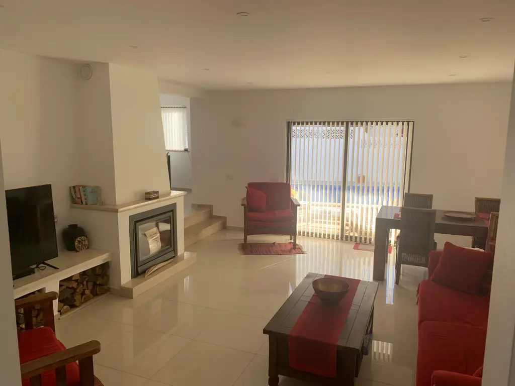 Comfortable lounge seating and television area